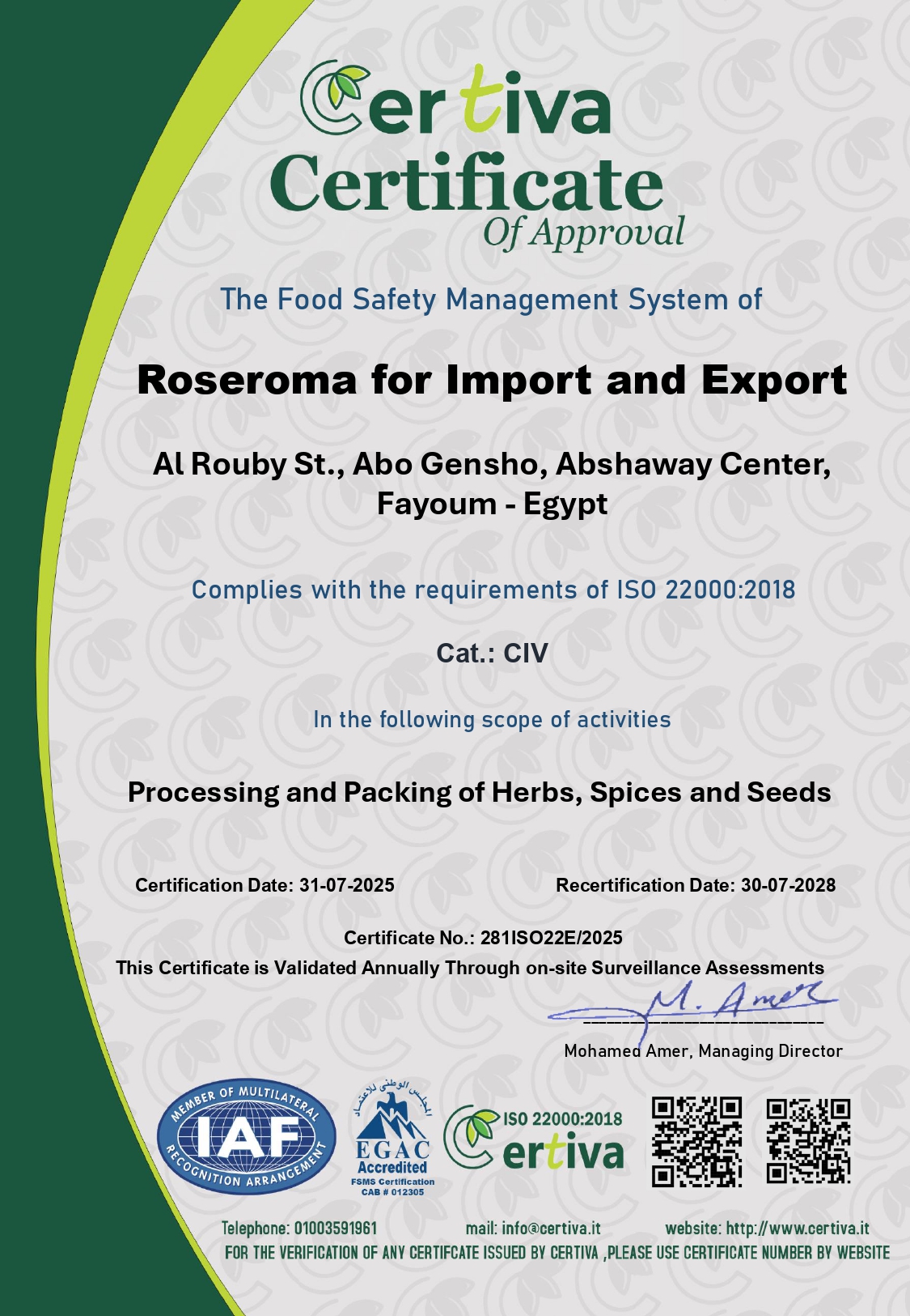 Organic Certification